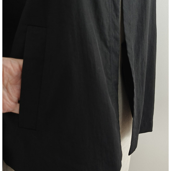 Eileen Fisher Open Front Jacket Size Small Black Lightweight Tencel Pockets - Picture 3 of 7